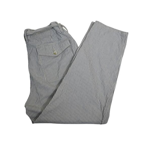 American Eagle Womens 10 Short High Rise Striped Belted Pants - Picture 3 of 10